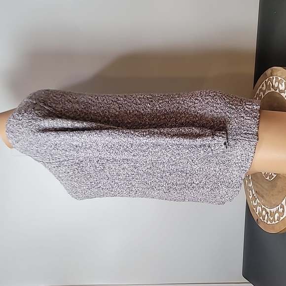 LOFT GRAY MARBLED COTTON PULLOVER CREWNECK SWEATER - Picture 9 of 12